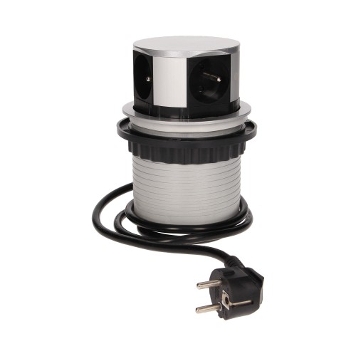 Gniazdo meblowe O10cm wysuwane z blatu z przewodem 1,5m, 4x2P+Z OR-AE-1341 ORNO