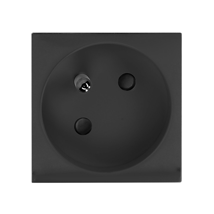 NOEN FR, gniazdo modułowe 45x45mm kątowe - 45° 1x2P+Z, typ E french, 16A 250V, czarne OR-GM-9010/B/FR45 ORNO