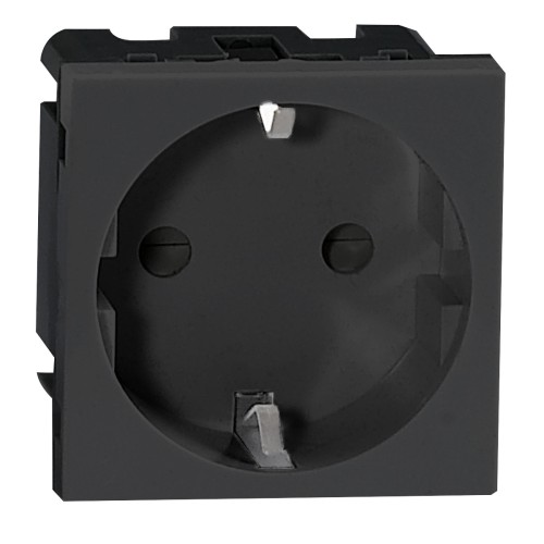 NOEN GS, gniazdo modułowe 45x45mm 1x2P+Z (Schuko), 16A 250V, czarne OR-GM-9010/B/GS ORNO