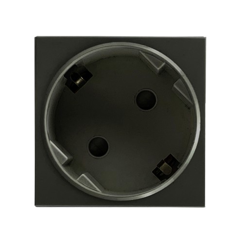 NOEN GS, gniazdo modułowe 45x45mm kątowe - 45° 1x2P+Z (Schuko), 16A 250V, czarne OR-GM-9010/B/GS45 ORNO