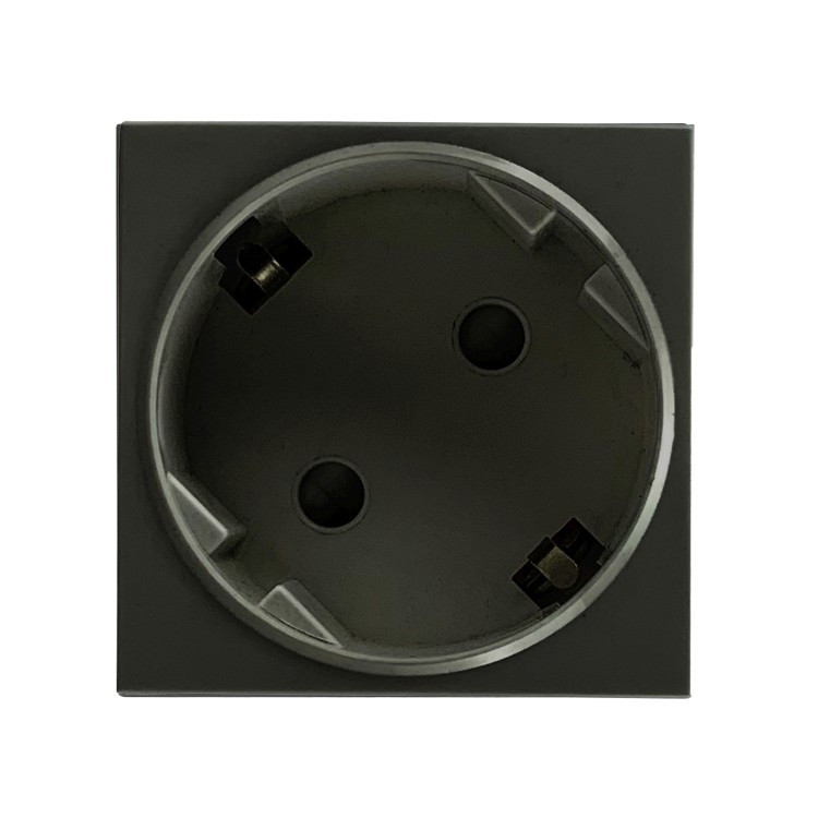 NOEN GS, gniazdo modułowe 45x45mm kątowe - 45° 1x2P+Z (Schuko), 16A 250V, czarne OR-GM-9010/B/GS45 ORNO