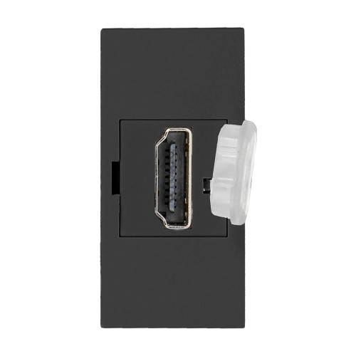NOEN HDMI, gniazdo modułowe 22,5x45mm HDMI z zaślepką zabezpieczającą, czarne OR-GM-9010/B/HDMI ORNO