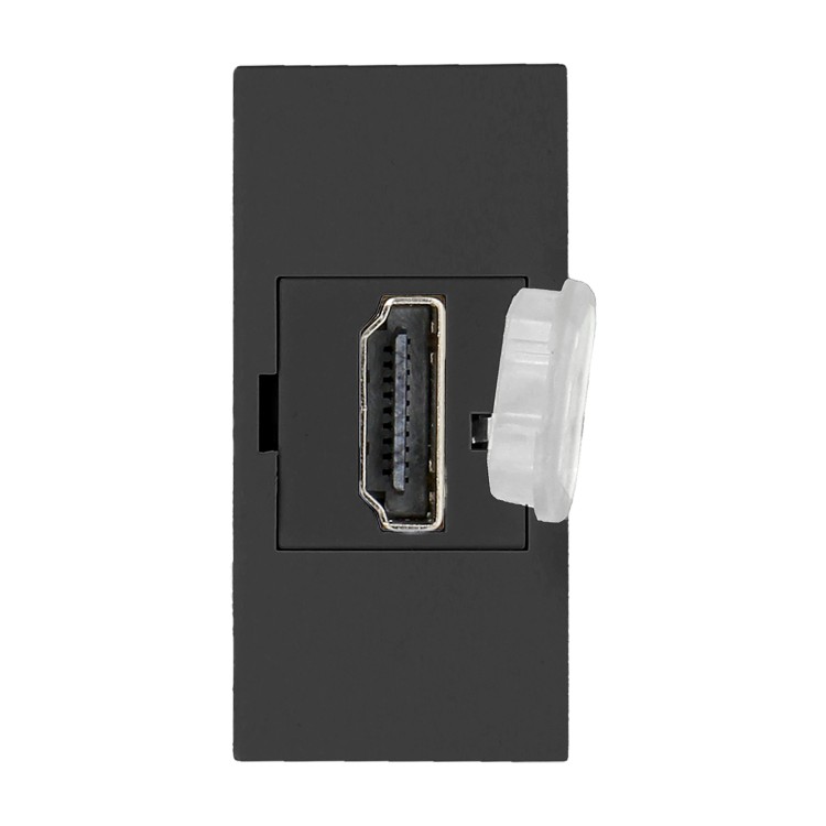 NOEN HDMI, gniazdo modułowe 22,5x45mm HDMI z zaślepką zabezpieczającą, czarne OR-GM-9010/B/HDMI ORNO