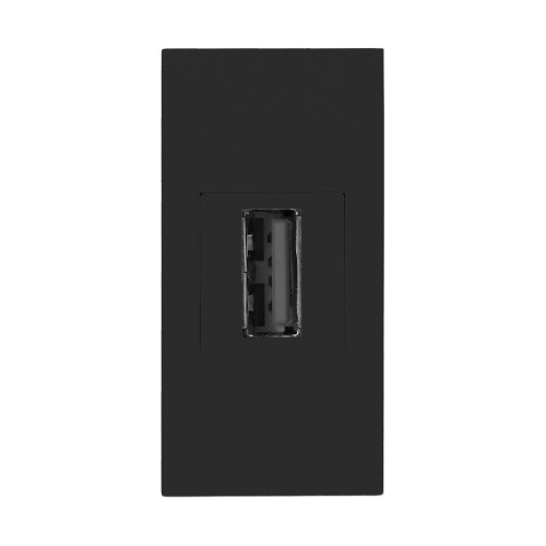 NOEN USB data, gniazdo modułowe 22,5x45mm USB data 2.0, przelotka, czarne OR-GM-9010/B/USBDAT1 ORNO