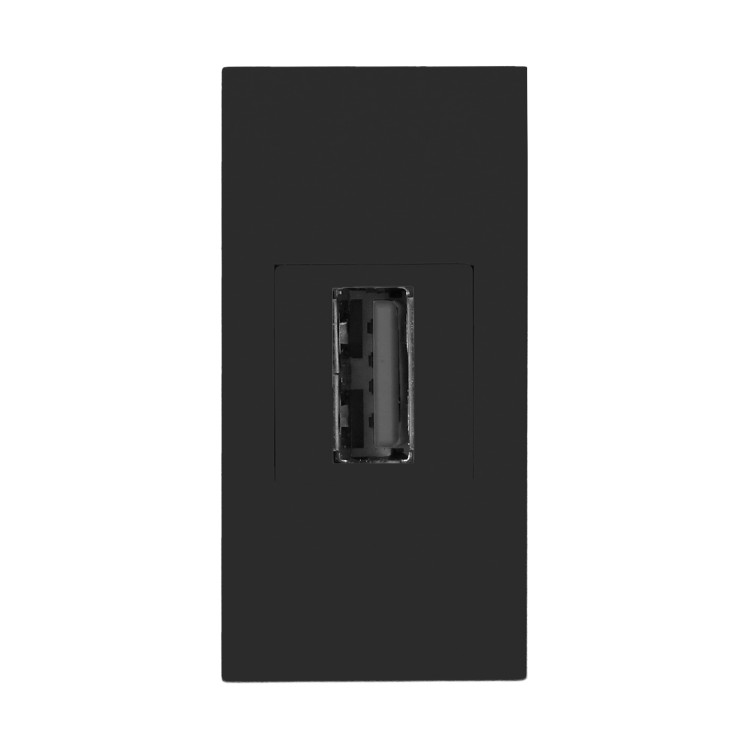 NOEN USB data, gniazdo modułowe 22,5x45mm USB data 2.0, przelotka, czarne OR-GM-9010/B/USBDAT1 ORNO