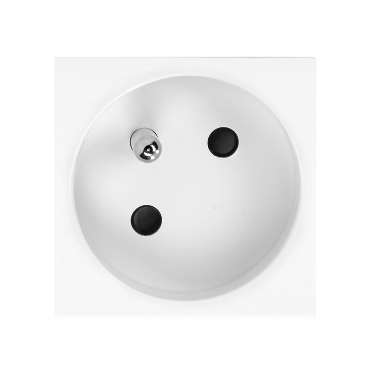 NOEN FR, gniazdo modułowe 45x45mm kątowe - 45° 1x2P+Z, typ E french, 16A 250V, białe OR-GM-9010/W/FR45 ORNO