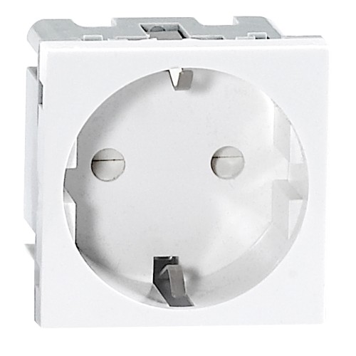 NOEN GS, gniazdo modułowe 45x45mm 1x2P+Z (Schuko), 16A 250V, białe OR-GM-9010/W/GS ORNO