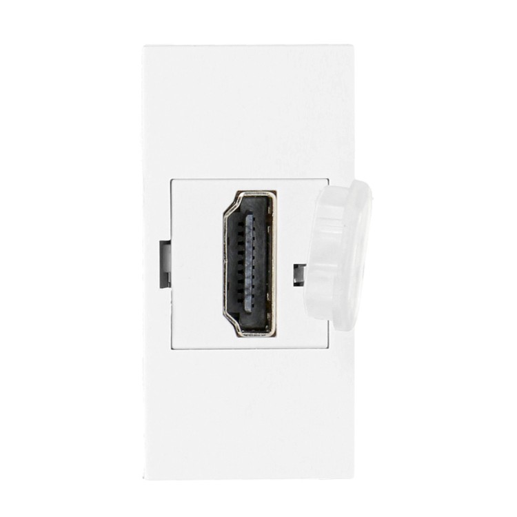 NOEN HDMI, gniazdo modułowe 22,5x45mm HDMI z zaślepką zabezpieczającą, białe OR-GM-9010/W/HDMI ORNO