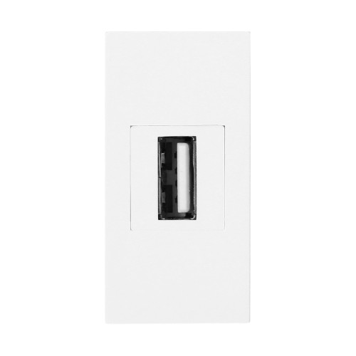 NOEN USB data, gniazdo modułowe 22,5x45mm USB data 2.0, przelotka, białe OR-GM-9010/W/USBDAT1 ORNO