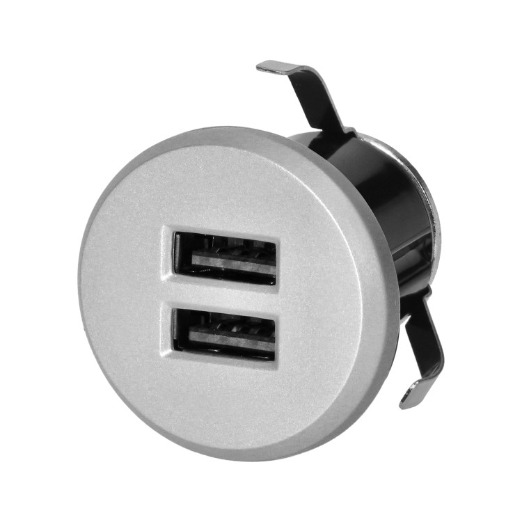 Ładowarka 2xUSB (typ A, 3,4A) wpuszczana w blat, srebrna OR-GM-9019/G ORNO