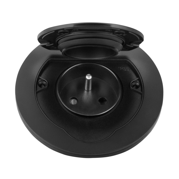 Hermetyczne gniazdo elektryczne okrągłe, IP55, 1x2P+Z(French), czarne OR-GM-9030/B ORNO