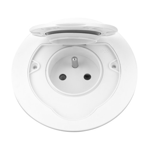 Hermetyczne gniazdo elektryczne okrągłe, IP55,1x2P+Z(French), białe OR-GM-9030/W ORNO