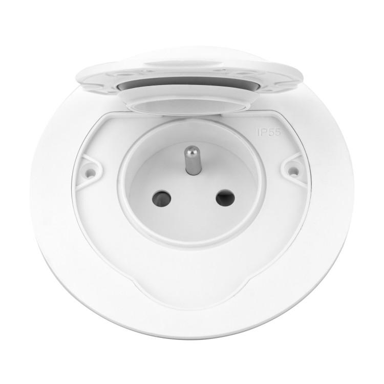 Hermetyczne gniazdo elektryczne okrągłe, IP55,1x2P+Z(French), białe OR-GM-9030/W ORNO