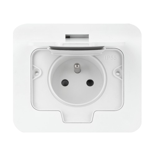Hermetyczne gniazdo elektryczne prostokątne, IP55, 1x2P+Z(French), białe OR-GM-9031/W ORNO
