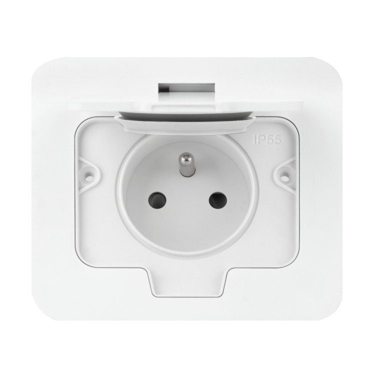 Hermetyczne gniazdo elektryczne prostokątne, IP55, 1x2P+Z(French), białe OR-GM-9031/W ORNO