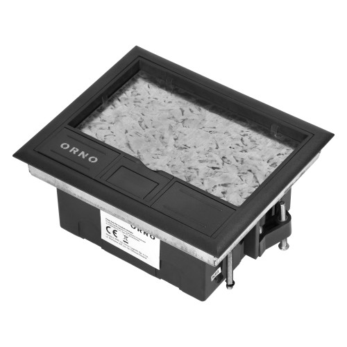 Puszka podłogowa na gniazda modułowe 4 x 45x45mm lub 8 x 22,5x45mm, pokrywa: materiał własny, czarna OR-GP-9201/CF ORNO