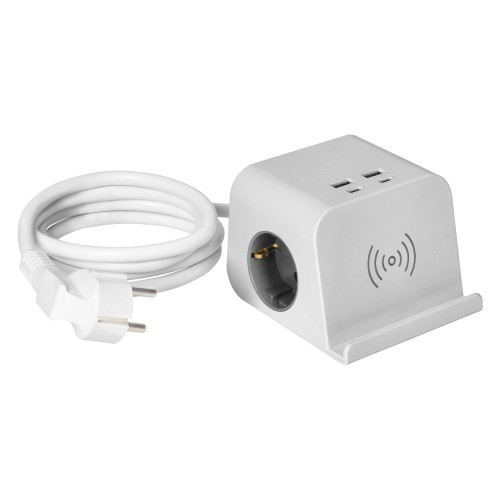 Listwa zasilająca nabiurkowa, ładowarką USB, śrubowym zaciskiem mocującym i przewodem 1,5m, 2x2P+Z (Schuko), 4xUSB, biały OR-AE-13249(GS)/W ORNO