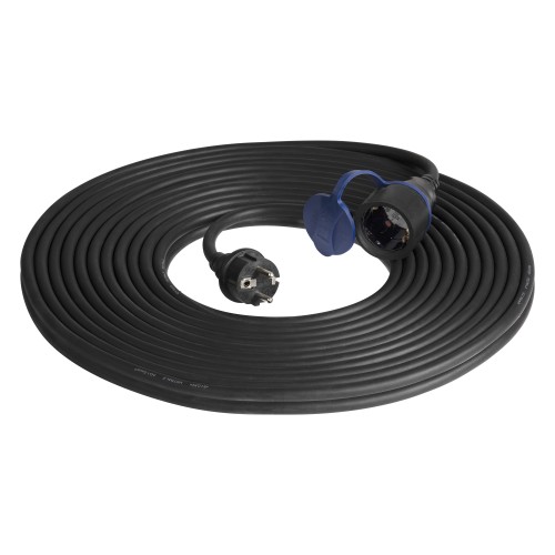 Przedłużacz warsztatowy bryzgoszczelny IP44, 1x2P+Z 20m,kabel gumowy olejoodporny H07RN-F 3x1,5mm2, 230VAC/16A, schuko OR-AE-13290(GS)/20M ORNO