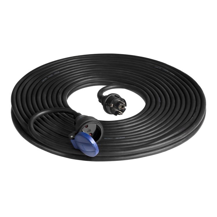 Przedłużacz warsztatowy bryzgoszczelny IP44, 1x2P+Z 20m,kabel gumowy olejoodporny H07RN-F 3x1,5mm2, 230VAC/16A OR-AE-13290/20M ORNO