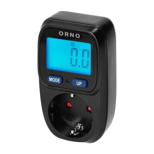 Watomierz, kalkulator energii z wyświetlaczem LCD, wersja schuko, czarny OR-WAT-419(GS)/B ORNO