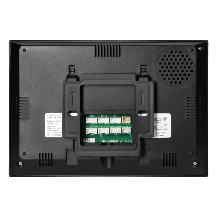 Wideodomofon ACERO VDP-71/B Virone Zestaw wideodomofonowy bezsłuchawkowy, monitor dotykowy 7" LCD, z kamerą Full HD 2MP, z gniazdem na kartę pamięci, sterowanie bramą i furtką, czarno-srebrny