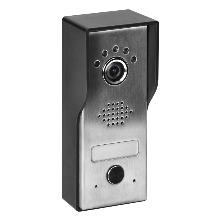 Wideodomofon ACERO VDP-71/B Virone Zestaw wideodomofonowy bezsłuchawkowy, monitor dotykowy 7" LCD, z kamerą Full HD 2MP, z gniazdem na kartę pamięci, sterowanie bramą i furtką, czarno-srebrny