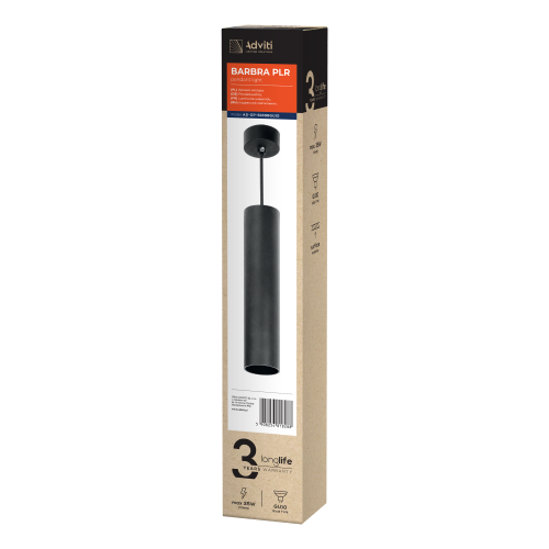 BARBRA PLR GU10 oprawa wisząca max 35W, IP20, okrągły, czarny, aluminium AD-OP-6189BGU10 ADVITI lampa sufitowa nad stół blat wyspę