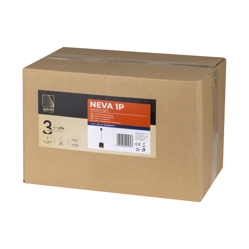 NEVA 1P E27, lampa wisząca, max. 60W, czarna AD-LD-6361BE27T ADVITI sufitowa nad stół blat wyspę