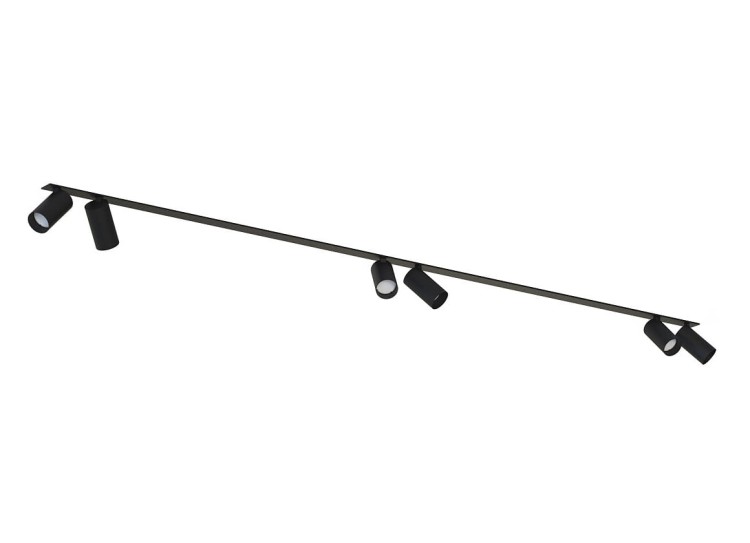 Lampa sufitowa listwa szyna podtynkowa 2m MONO SURFACE VI BLACK 7837 NOWODVORSKI Lighting 6x GU10 Spot oświetleniowa nowoczesna sufitowa ścienna metal czarna nawierzchniowa jak szynoprzewód do regipsu Inspiracje Premium