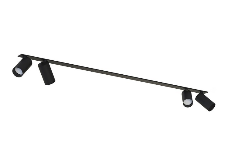 Lampa sufitowa listwa szyna podtynkowa 118cm MONO SURFACE IV BLACK 7836 NOWODVORSKI Lighting 4x GU10 Spot oświetleniowa nowoczesna sufitowa metal czarna nawierzchniowa jak szynoprzewód do regipsu Inspiracje Premium