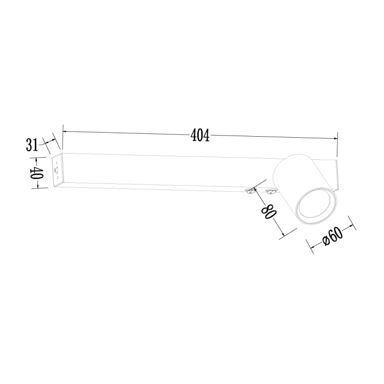 Kinkiet Magnet 9W+1xGU10 3000/4000K Biały Prawy ML1128 Milagro