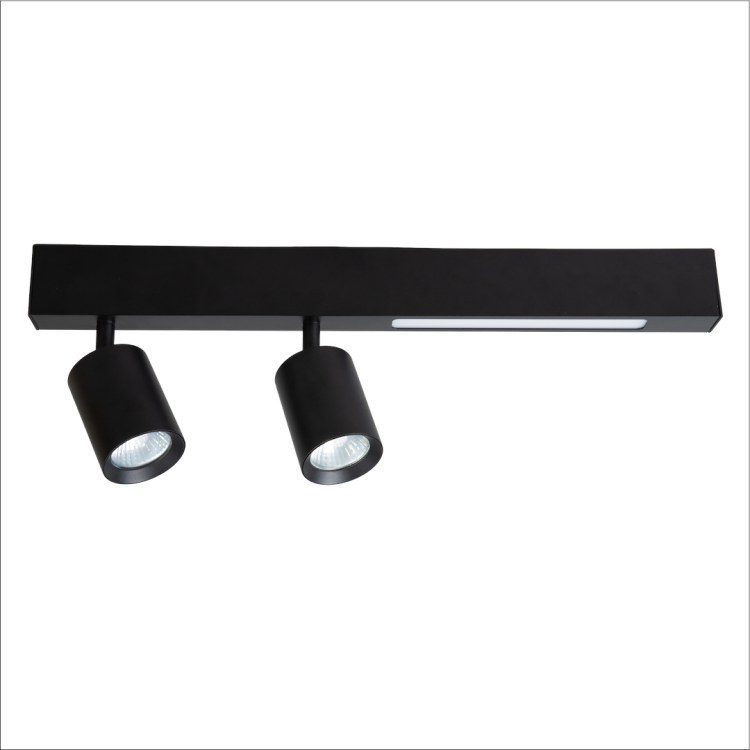 Lampa Sufitowa Magnet 9W+2xGU10 3000/4000K Czarny ML1132 Milagro