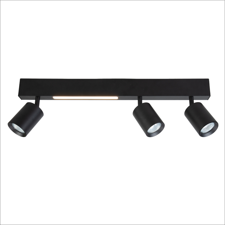 Lampa Sufitowa Magnet 9W+3xGU10 3000/4000K Czarny ML1134 Milagro