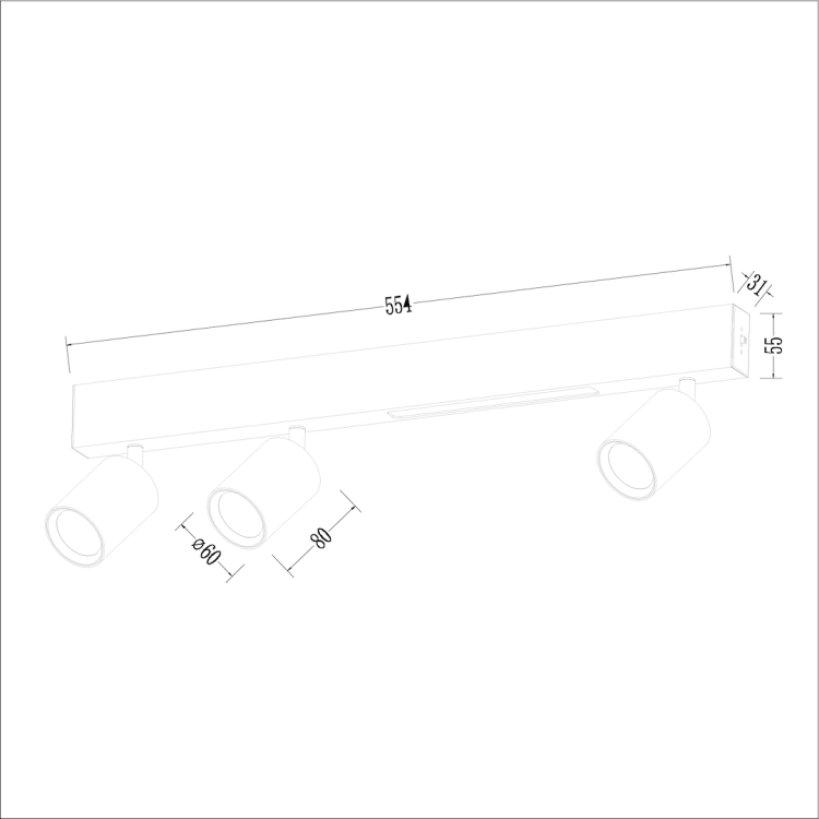 Lampa Sufitowa Magnet 9W+3xGU10 3000/4000K Czarny ML1134 Milagro