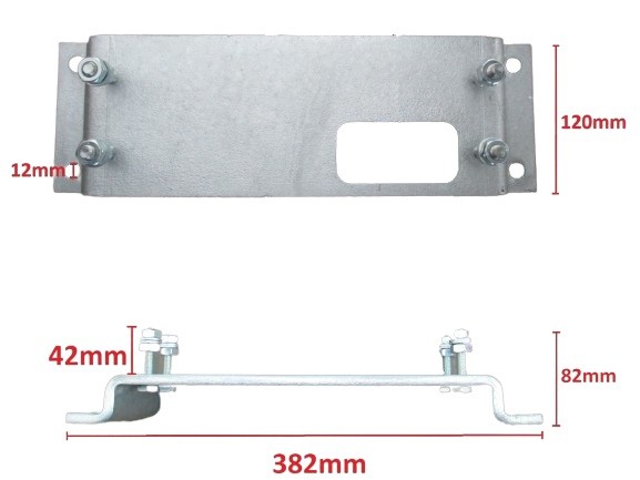 Płyta montażowa podstawa dla PULL T CR zagięta Tousek 14650120 pod napęd do bramy przesuwnej regulowana wysokość ocynkowana ogniowo bram przesuwnych T4speed T5 T8 T24 T24speed T10 T15