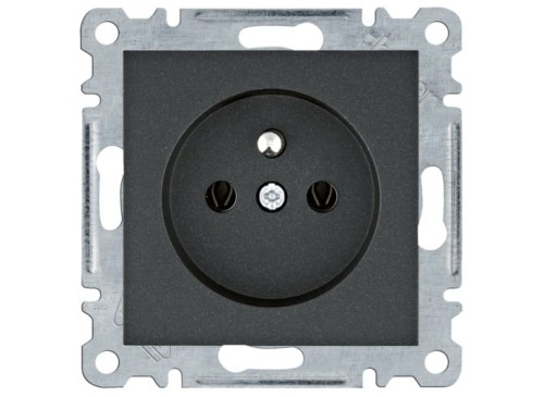 Gniazdo pojedyncze zasilające z uziemieniem Czarne WL1023 Lumina Intense Passion Soul HAGER POLO z/u z uziemieniem kontakt czarny