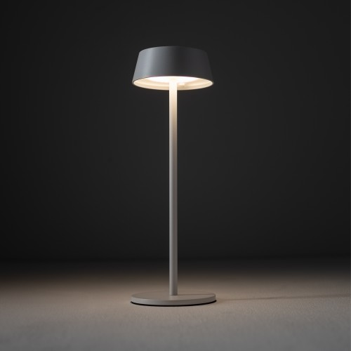 AMY LED 11531 Nowodvorski Lighting Lampa przenośna aluminium metalowa na taras balkon do ogrodu jednostronna oświetlenie zewnętrzne wewnętrzne z akumulatorem i ładowarką tarasowa stołowa nocna biała Inspiracje Premium