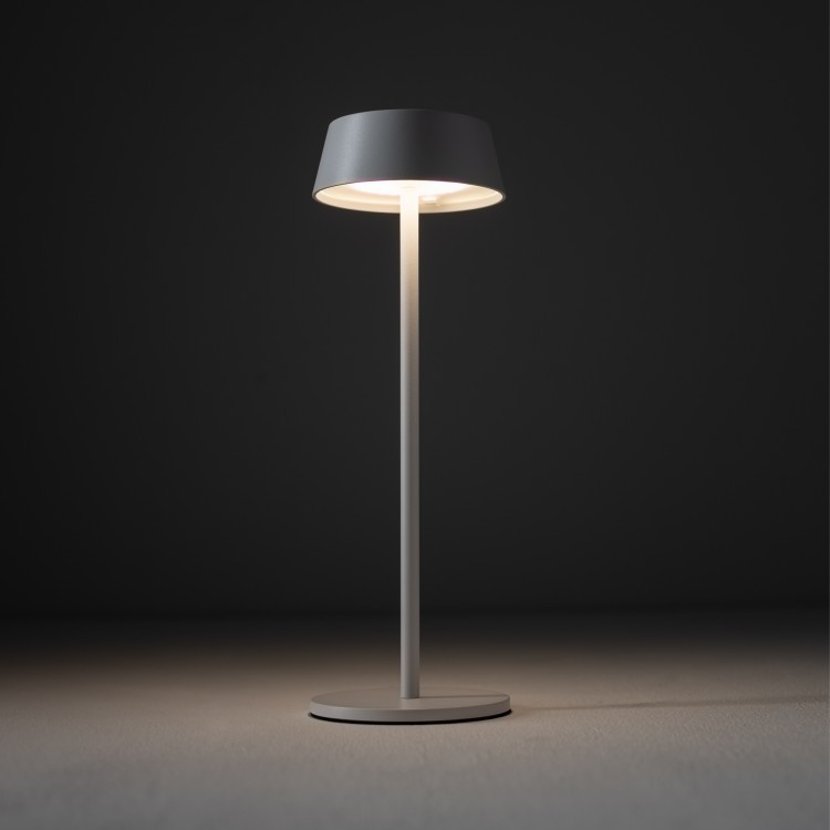 AMY LED 11531 Nowodvorski Lighting Lampa przenośna aluminium metalowa na taras balkon do ogrodu jednostronna oświetlenie zewnętrzne wewnętrzne z akumulatorem i ładowarką tarasowa stołowa nocna biała Inspiracje Premium