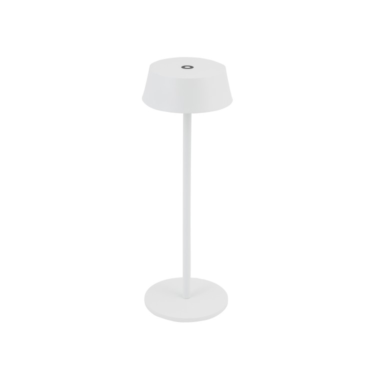 AMY LED 11531 Nowodvorski Lighting Lampa przenośna aluminium metalowa na taras balkon do ogrodu jednostronna oświetlenie zewnętrzne wewnętrzne z akumulatorem i ładowarką tarasowa stołowa nocna biała Inspiracje Premium