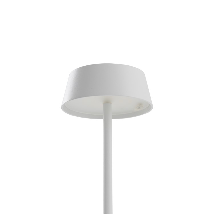 AMY LED 11531 Nowodvorski Lighting Lampa przenośna aluminium metalowa na taras balkon do ogrodu jednostronna oświetlenie zewnętrzne wewnętrzne z akumulatorem i ładowarką tarasowa stołowa nocna biała Inspiracje Premium