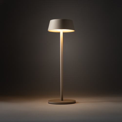 AMY LED 11533 Nowodvorski Lighting Lampa przenośna aluminium metalowa na taras balkon do ogrodu jednostronna oświetlenie zewnętrzne wewnętrzne z akumulatorem i ładowarką tarasowa stołowa nocna sand piaskowa Inspiracje Premium