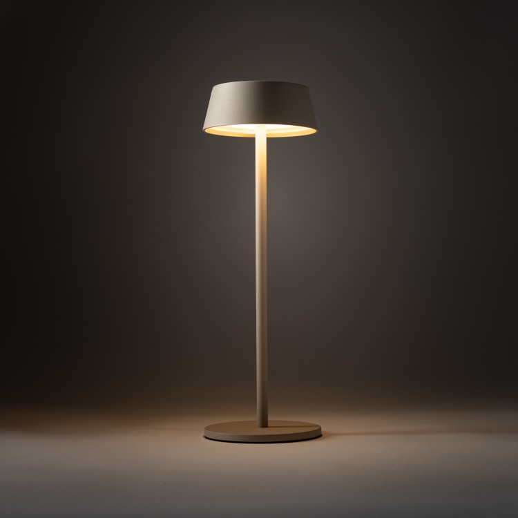 AMY LED 11533 Nowodvorski Lighting Lampa przenośna aluminium metalowa na taras balkon do ogrodu jednostronna oświetlenie zewnętrzne wewnętrzne z akumulatorem i ładowarką tarasowa stołowa nocna sand piaskowa Inspiracje Premium