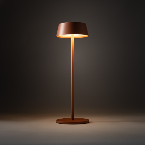 AMY LED 11534 Nowodvorski Lighting Lampa przenośna aluminium metalowa na taras balkon do ogrodu jednostronna oświetlenie zewnętrzne wewnętrzne z akumulatorem i ładowarką tarasowa stołowa Brick red ceglana Inspiracje Premium