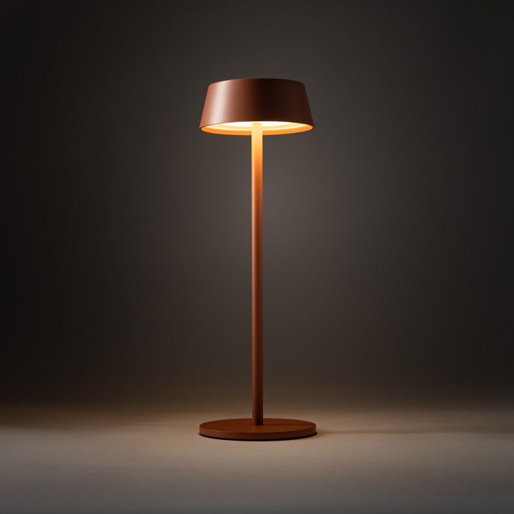 AMY LED 11534 Nowodvorski Lighting Lampa przenośna aluminium metalowa na taras balkon do ogrodu jednostronna oświetlenie zewnętrzne wewnętrzne z akumulatorem i ładowarką tarasowa stołowa Brick red ceglana Inspiracje Premium