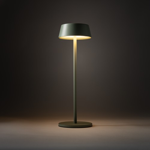 AMY LED 11535 Nowodvorski Lighting Lampa przenośna aluminium metalowa na taras balkon do ogrodu jednostronna oświetlenie zewnętrzne wewnętrzne z akumulatorem i ładowarką tarasowa stołowa nocna zielona Inspiracje Premium