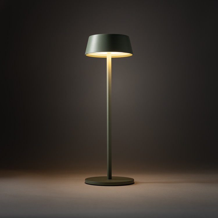 AMY LED 11535 Nowodvorski Lighting Lampa przenośna aluminium metalowa na taras balkon do ogrodu jednostronna oświetlenie zewnętrzne wewnętrzne z akumulatorem i ładowarką tarasowa stołowa nocna zielona Inspiracje Premium