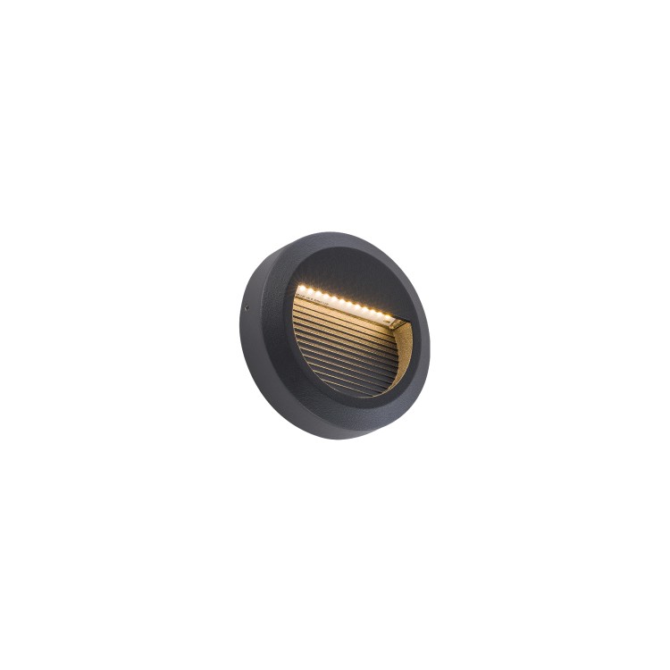 Lampa ścienna SIDEWALK ROUND LED BLACK 8147 1,6W 3000K Nowoczesna zewnętrzna oprawa oświetleniowa NOWODVORSKI Lighting Premium