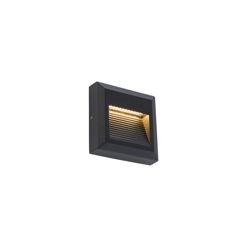 Lampa ścienna SIDEWALK SQUARE LED BLACK 8148 1,6W 3000K Nowoczesna zewnętrzna oprawa oświetleniowa NOWODVORSKI Lighting Premium