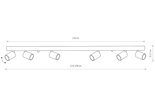 Lampa sufitowa listwa szyna natynkowa 128cm EYE SPOT BLACK VI 6611 NOWODVORSKI Lighting 6x GU10 Spot oświetleniowa nowoczesna sufitowa ścienna metal czarna chrom nawierzchniowa jak szynoprzewód Inspiracje Premium
