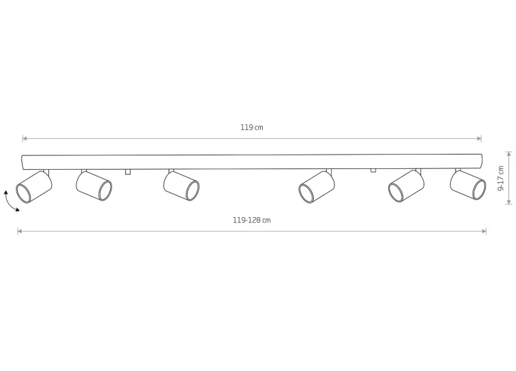 Lampa sufitowa listwa szyna natynkowa 128cm EYE SPOT BLACK VI 6611 NOWODVORSKI Lighting 6x GU10 Spot oświetleniowa nowoczesna sufitowa ścienna metal czarna chrom nawierzchniowa jak szynoprzewód Inspiracje Premium